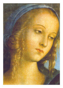 Catholic Triduum Mass card featuring the Blessed Virgin Mary