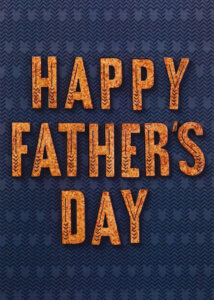 Text 'Happy Father's Day' on a patterned background.