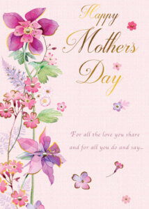 Floral design with 'Happy Mother's Day' text.